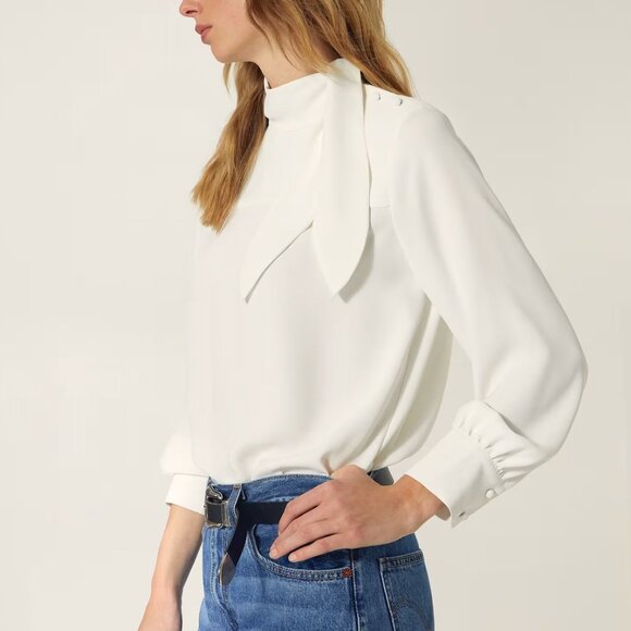 Aritzia Long-Sleeve Tie-Neck Blouse - Picture 7 of 8
